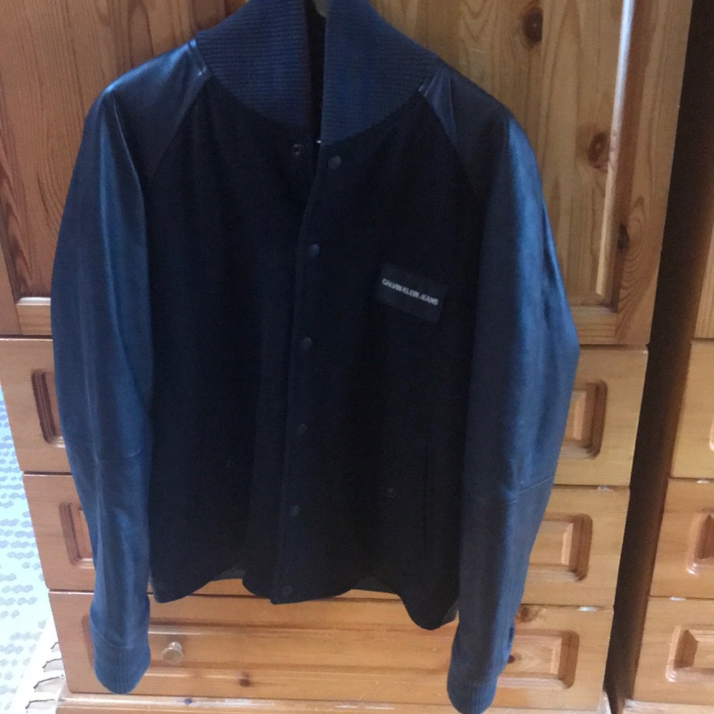 Men’s Calvin Klein Jeans Leather Bomber Jacket